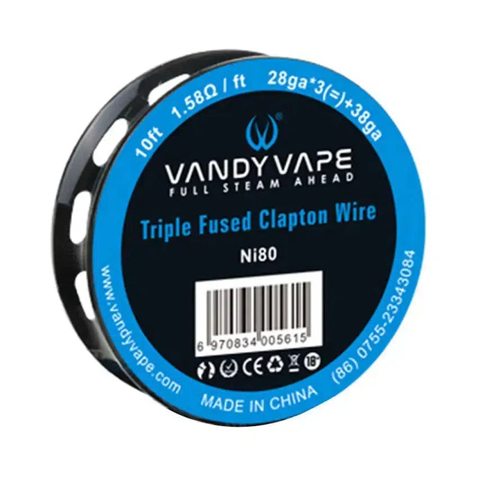 10ft Vandy Vape Triple Fused Clapton Wire NI80-28ga*3(=)+38ga-FrenzyFog-Beirut-Lebanon