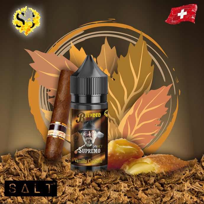 Blended Supremo Saltnic eliquid | Vanilla Custard Cigar-30ml Saltnic-FrenzyFog-Beirut-Lebanon
