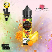 Load image into Gallery viewer, Bursty Exotic Twist Freebase eliquid | Orange Mango Pineapple-60ml (Short fill 50ml)-FrenzyFog-Beirut-Lebanon