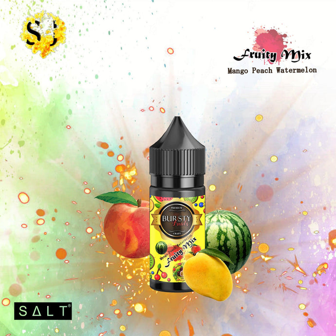 Bursty Fruity Mix Saltnic eliquid | Peach Mango Watermelon-30ml Saltnic-FrenzyFog-Beirut-Lebanon
