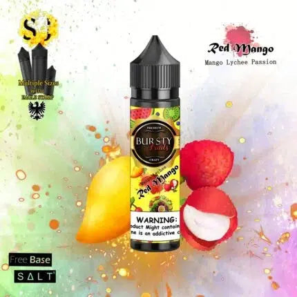 Bursty Red Mango Freebase eliquid | Lychee Mango Passion-60ml (Short fill 50ml)-FrenzyFog-Beirut-Lebanon