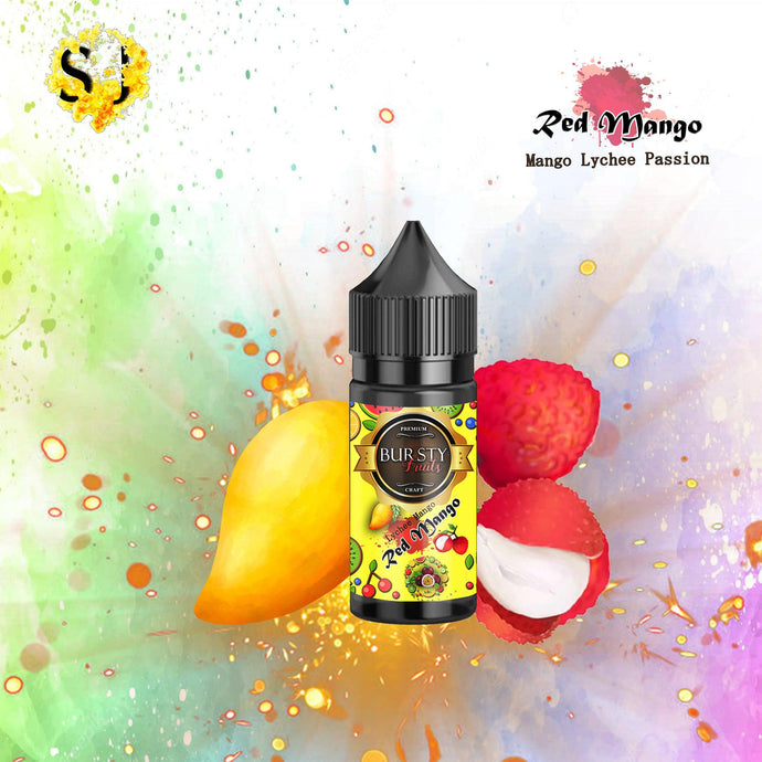 Bursty Red Mango Saltnic eliquid | Lychee Mango Passion-30ml Saltnic-FrenzyFog-Beirut-Lebanon
