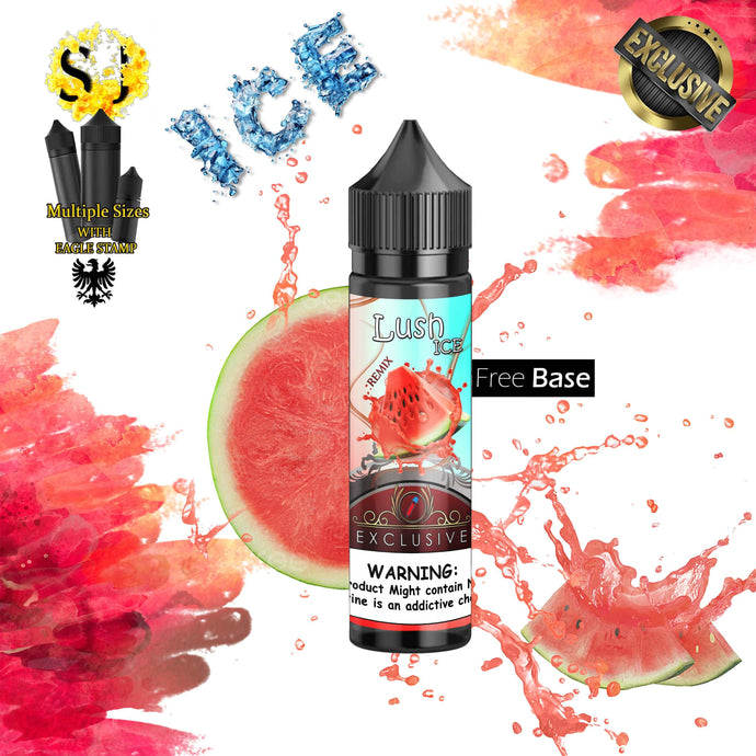 Exclusive Lush Ice Remix Freebase eliquid | Watermelon Lush-60ml (Short fill 50ml)-FrenzyFog-Beirut-Lebanon