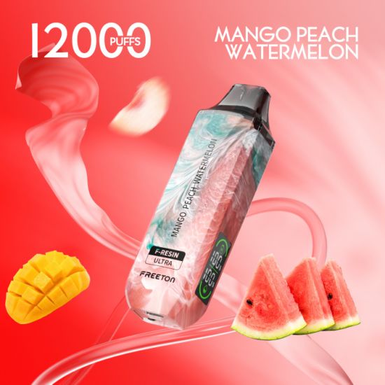 Freeton F-RESIN Ulta DISPOSABLE 12000 PUFFS 5%-Mango Peach Watermelon-FrenzyFog-Beirut-Lebanon