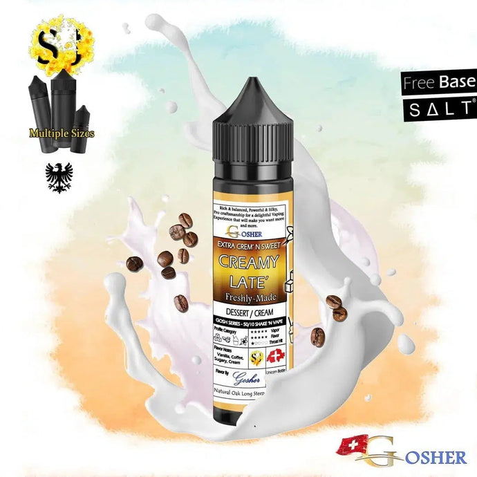 Gosh Creamy Late Freebase eliquid | Coffee Cream-60ml (Short fill 50ml)-FrenzyFog-Beirut-Lebanon