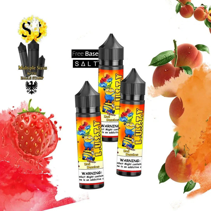 Lusty Red Peaches Freebase eliquid | Strawberry Peach-60ml (Short fill 50ml)-FrenzyFog-Beirut-Lebanon