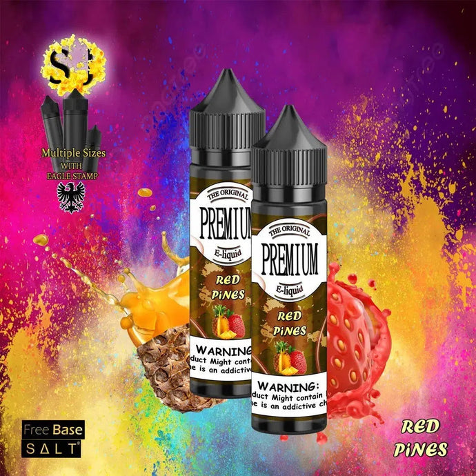 Premium Red Pines Freebase eliquid | Strawberry Pineapple-60ml (Short fill 50ml)-FrenzyFog-Beirut-Lebanon